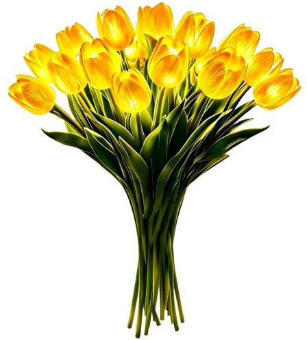 Bluelans LED Tulpenleuchte mit 10 gelben künstlichen PU-Blüten als dekoratives Nachtlicht mit warmweißem Licht - Bild 1