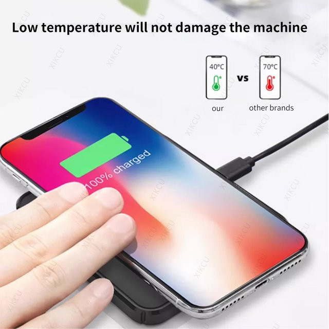 VIKEFON 30 W kabelloses Schnellladegerät mit Kühlloch in Schwarz für iPhone und Samsung sowie Xiaomi - Bild 1