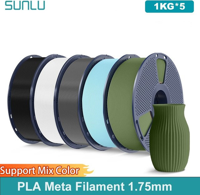 SUNLU PLA-Meta-Filament 1,75 mm für FDM 3D-Drucker und 3D-Stifte, 5 kg - Bild 1