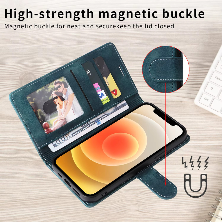 Lederoptik Brieftasche Handyhülle für Samsung Galaxy A-Serie in Blau - Bild 6