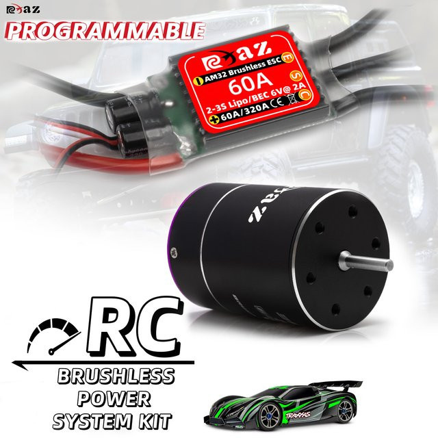 RCXAZ Bürtenloser Combo 3650 Motor & AM32 60A ESC Combo, 1:10, Set / Bundle - Bild 1