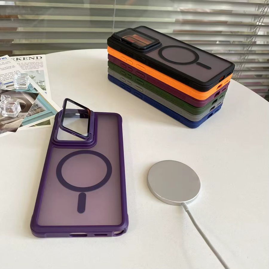 Magnetische Samsung Schutzhülle aus Glas und Metall mit Linsenschutz und MagSafe Kompatibilität in Grau für S26 S25 S24 S23 Ultra Plus FE - Bild 3