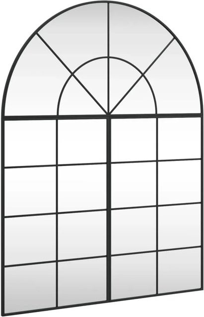 vidaXL Wandspiegel Schwarz Gewölbt aus Eisen und Glas B: 100 cm, H: 130 cm - Bild 1