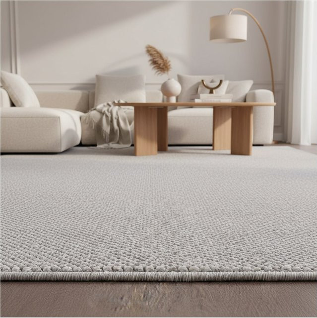 Kadima Design Teppich Flachgewebe CIMA in Silber, einfarbig, B/T: 240 x 340 cm - Bild 1