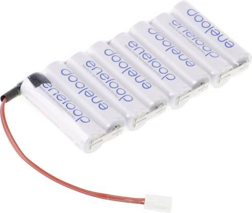 Panasonic eneloop Reihe F1x8 Futaba Akkupack mit 8x Mignon AA Akkus, NiMH, 9.6V, 1900 mAh, Weiß - Bild 1