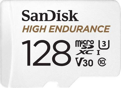 SanDisk High Endurance microSDXC Speicherkarte 128GB UHS-I U3 V30 Class 10 mit SD-Adapter - Bild 1