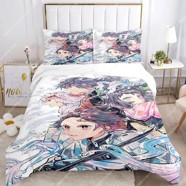 Bettwäsche Set Demon Slayer Nezuko von Binchi Fitness aus Mikrofaser, Mehrfarbig, B/H: 210 x 210 cm - Bild 1