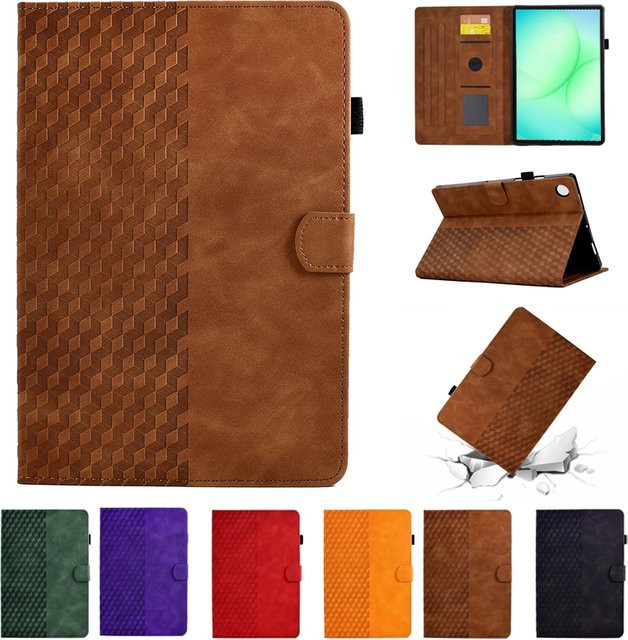 Luxus Brieftaschen-Hülle für Samsung Galaxy Tab A11 8,7 Zoll in Rot und Braun - Bild 1
