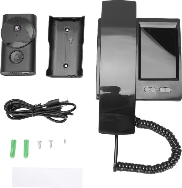 OutsideWorld Drahtlose Video-Türsprechanlage mit 3,5 Zoll IPS-Bildschirm in Schwarz - Bild 1