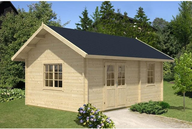 Alpholz Gartenhaus Arizona Blockhaus mit Satteldach in Braun, B: 678 cm, T: 490 cm, H: 296,7 cm - Bild 1
