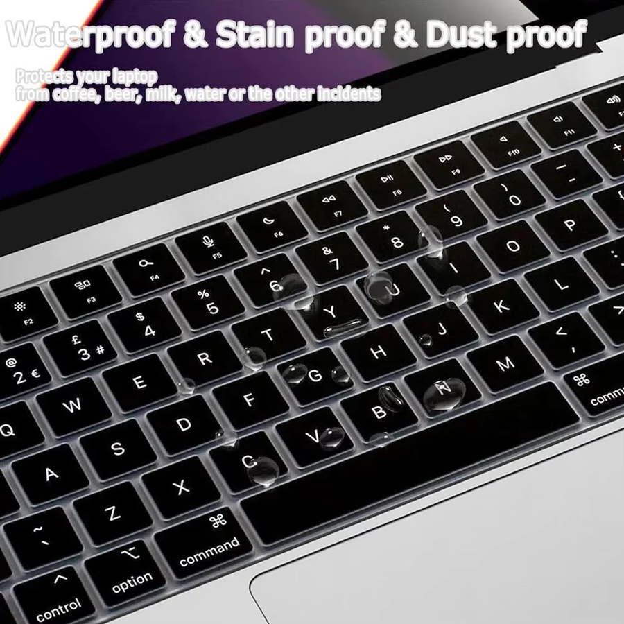 Transparente Tastaturabdeckung für Apple MacBook Pro und MacBook Air (M1/M2/M3/M4 Chip), Layout UK/US, passend für 13,6/14/15/16 Zoll - Bild 3