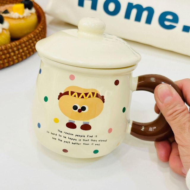 Keramiktasse Yiran toy 1 mit Deckel, Weiß, 430 ml - Bild 1