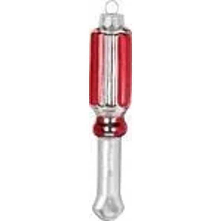 Inge's Christmas Decor Christbaumschmuck Schrauben-Zieher aus Glas in Rot und Silber, Höhe: 14 cm - Bild 2