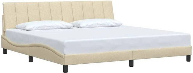 vidaXL Bettgestell mit Stoffbezug in Beige, B/T: 200 x 200 cm - Bild 1