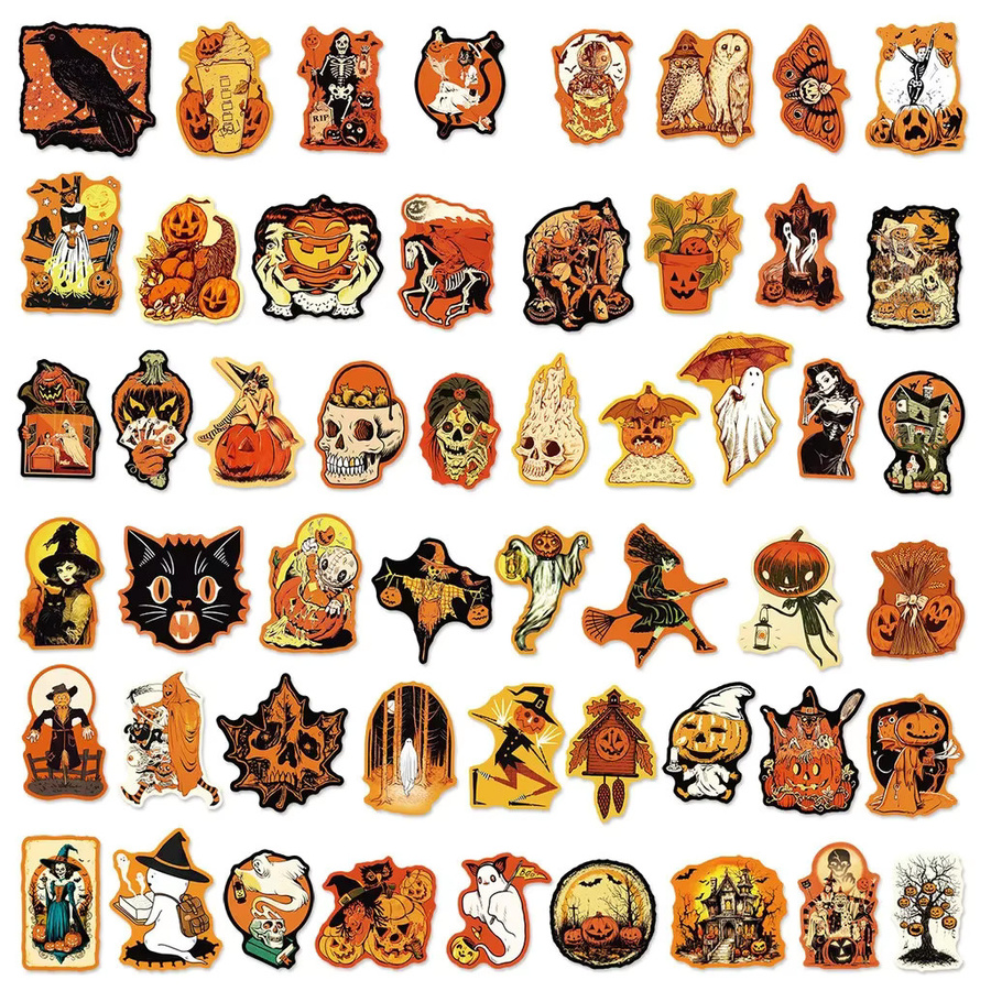 50 Stück Vintage Halloween Graffiti Aufkleber wasserfest bunt von Anime Worlds Store - Bild 3