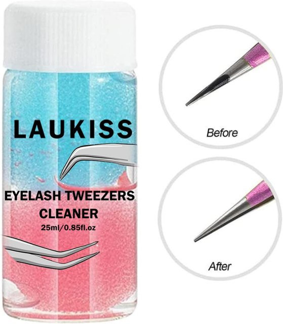 happy8 Wimpernreinigung-Set mit Pinzette, Klebstoffentferner und Schwamm, 25 ml, blue - Bild 1