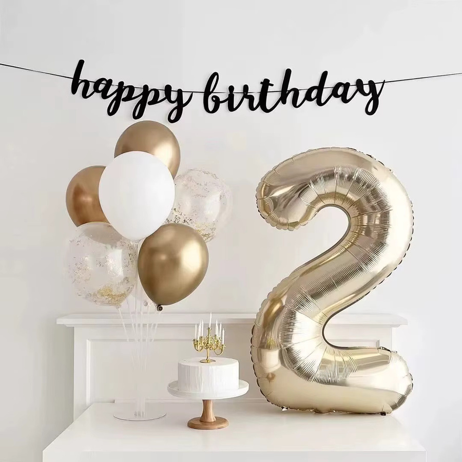 Große Zahlen-Folienballons in Champagner-Gold für Geburtstag und Jubiläen, Höhe: 101,6 cm - Bild 1
