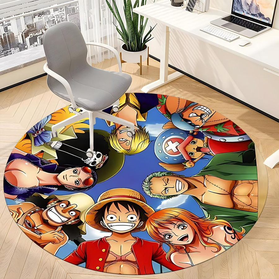 Runder Teppich One Piece Crew von YangJOJO für Büro, Schlafzimmer und Wohnzimmer, Durchmesser: 80 cm - Bild 2