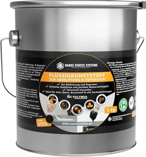HSS Flüssigkunststoff MS-Polymer als wasserdichte Flüssigmembran in Schwarz, 5 kg - Bild 1