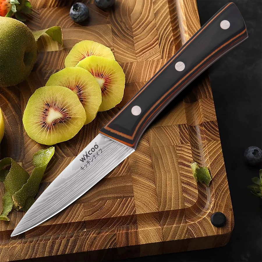WXCOO Allzweck-Küchenmesser aus Edelstahl mit Holzgriff zum Schneiden von Obst, Fleisch und Gemüse - Bild 5