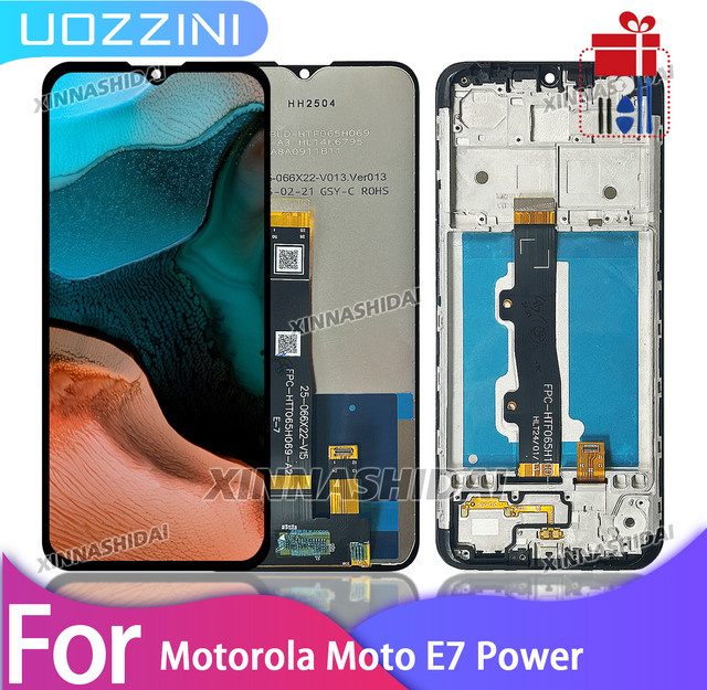 Motorola Moto E7 Power LCD Display Bildschirm mit Touch Digitizer Montage Ersatzteil in Schwarz - Bild 1