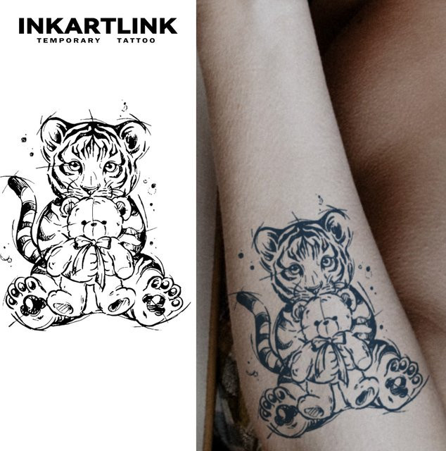 Temporärer Tiger-Tattoo-Aufkleber, wasserfest, semi-permanent - Bild 1