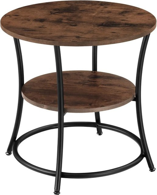 tectake Beistelltisch Saint Louis im Industrial Style, rund mit 2 Ablagen, Schwarz-Braun, B/T/H: 55 x 55 x 56 cm - Bild 2