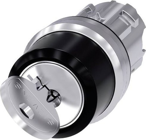Siemens Schlüsselschalter 3SU1050-4CC01-0AA0 Schwarz aus Metall mit 45° Drehung und IP66 IP67 IP69/IP69K Schutzart - Bild 1