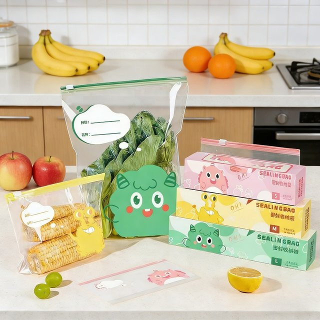 55 Stück Wiederverwendbare Lebensmittel-Aufbewahrungsbeutel Set, Auslaufsichere Transparente Zip-Beutel und Gefrierbeutel für Snacks und Sandwiches - Bild 1