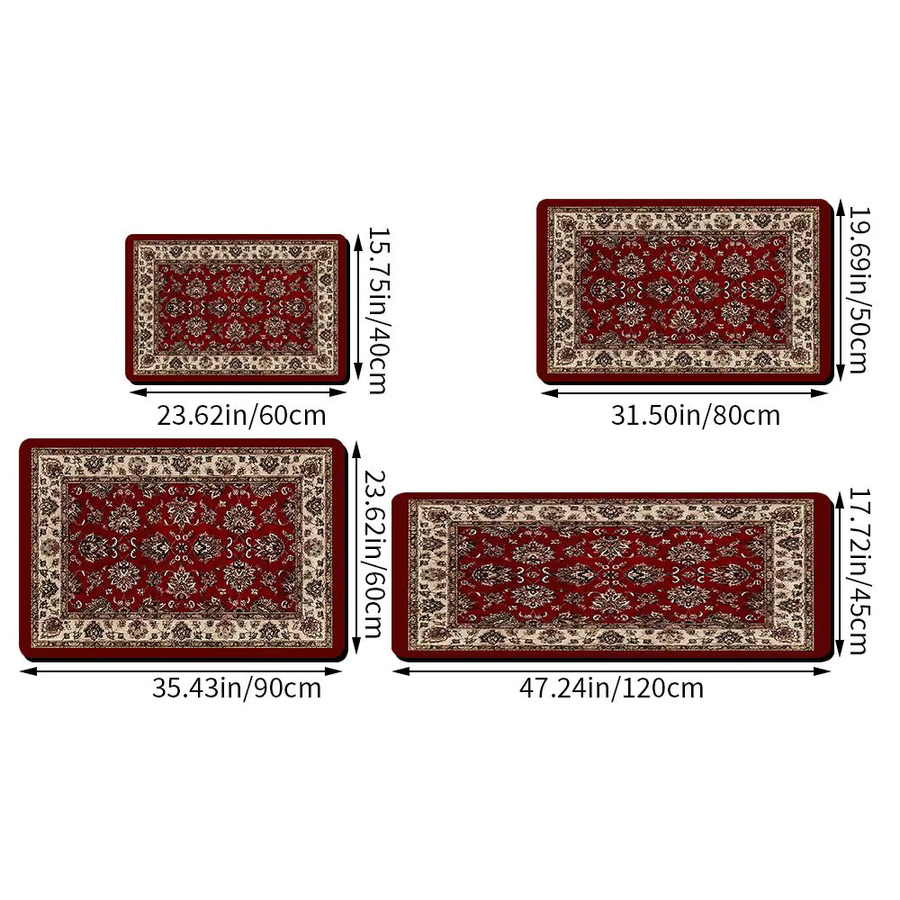 VIKAMA Willkommensmatte im Boho-Stil mit floralem Design, rot, B/T: 60 x 40 cm - Bild 6