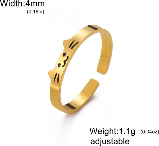 YULIN Ringe Edelstahl, Gold, Unisex - Bild 1
