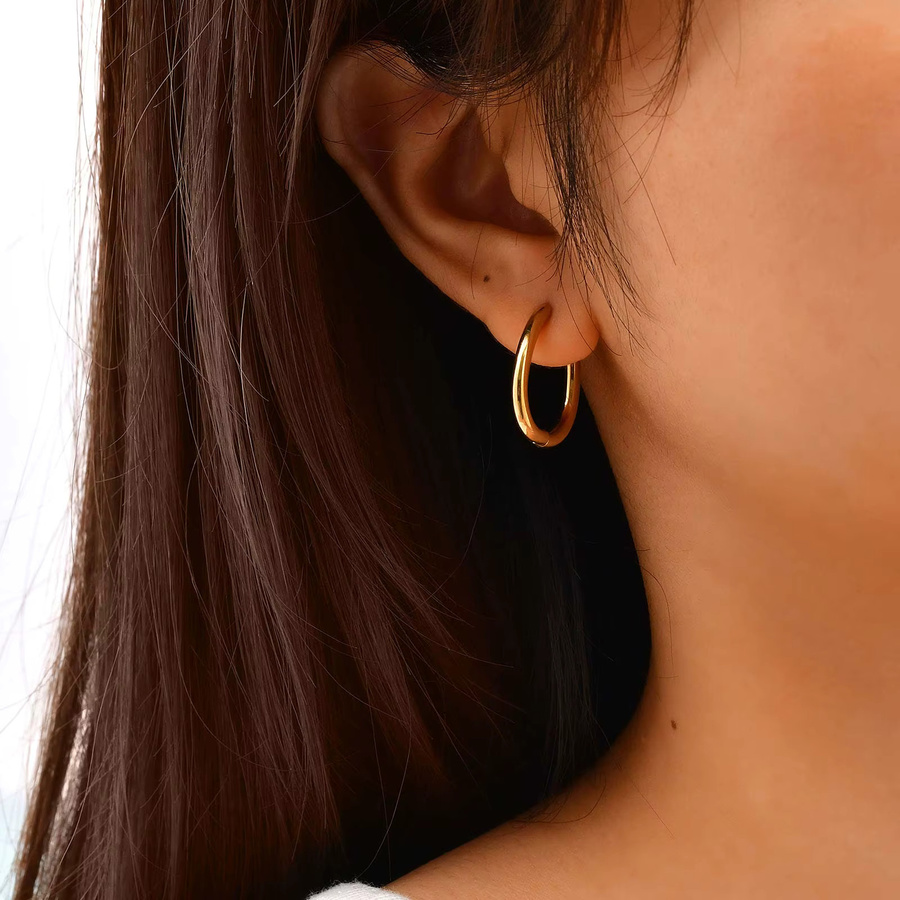prjewel Creolen Edelstahl, Gold, Damen - Bild 1
