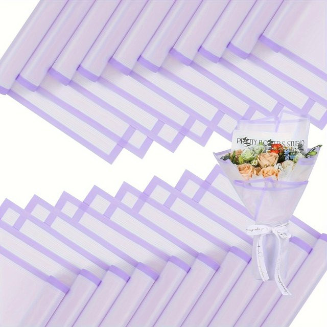 SZ-Damai Blumengeschenkpapier Set, 20 Stück wasserfestes Verpackungspapier für Blumenstrauß in Lila - Bild 1