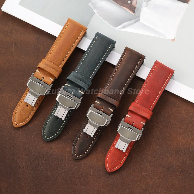 Luffyte Uhrenarmband Leder, Edelstahl, Herren - Bild 1