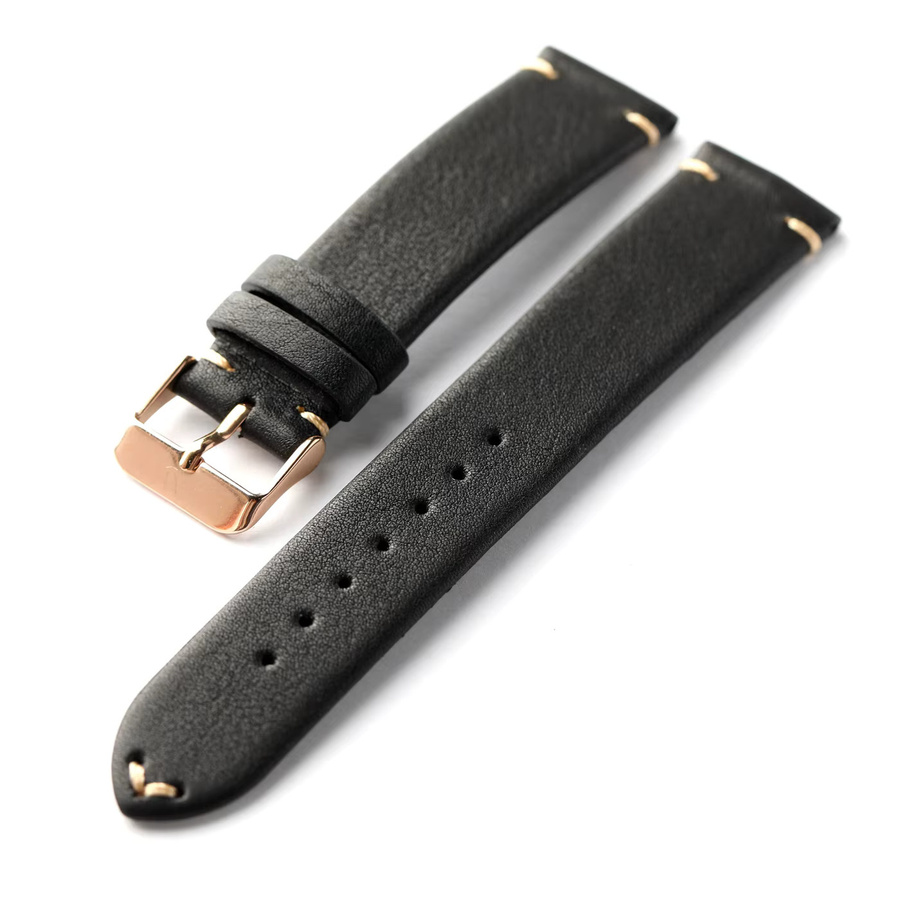 PSTARY Uhrenarmband Leder, schwarz, Herren - Bild 2