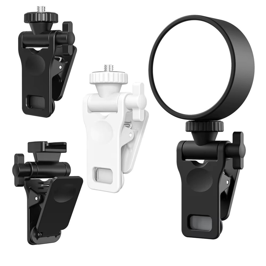 Tragbares Mini LED Selfie Fülllicht mit Clip und 1/4 Schraubmontage für Handy und Computer in Schwarz - Bild 4