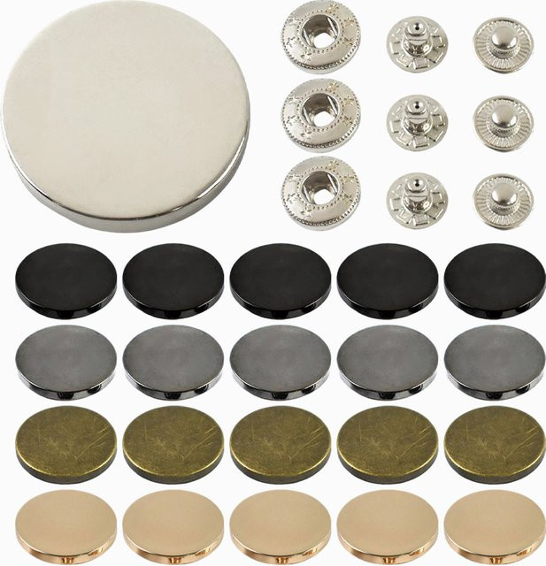Meetee Metall-Druckknöpfe Set für Taschen, Mäntel und Kleidung zum Nähen, 20 Sets - Bild 1