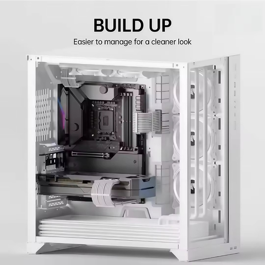 CX FUTRUE 4-in-1 PC-Stromkabel-Set in Weiß mit 12 Kabelklemmen inklusive ATX 24Pin, CPU 8Pin und GPU 8Pin Verlängerungskabeln - Bild 4