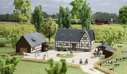 Auhagen Gehöft Bausatz aus Holz für Spur H0