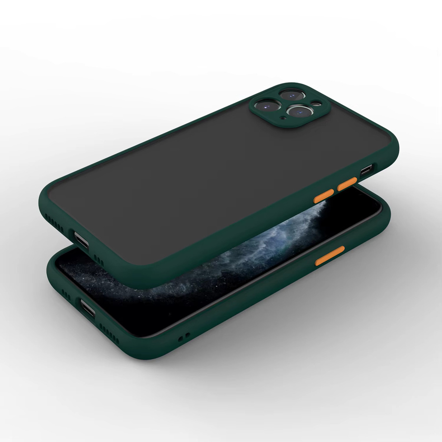 Matte Handyhülle von NYFundas für iPhone 15 Pro Max, 14 Plus, 13 Mini, 12, 11, X, XS, XR, SE in Schwarz und Grün - Bild 1