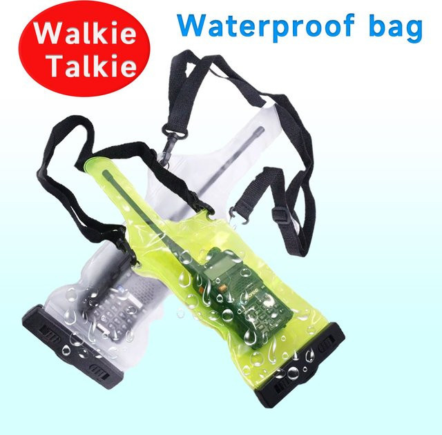 ABBREE Wasserdichte Tasche IP67 für Walkie Talkies in Grün, passend für Baofeng UV-5R, BF-888S, UV-13, UV-21 und Quansheng Zweiwegradios - Bild 1
