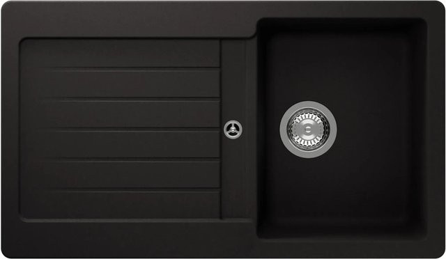 Respekta Einbauspüle Austin aus Massivgranit in Schwarz, B/T/H: 86 x 50 x 21 cm - Bild 1