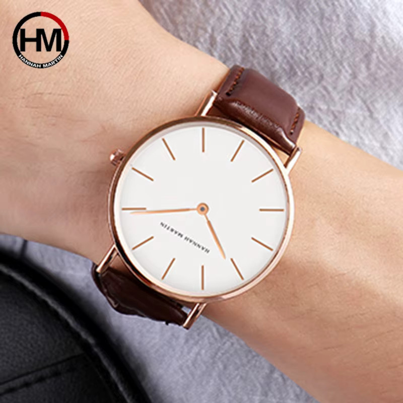 Hannah Martin Armbanduhr, Quarz, Edelstahl, Silber, Braun, Leder, Herren - Bild 3