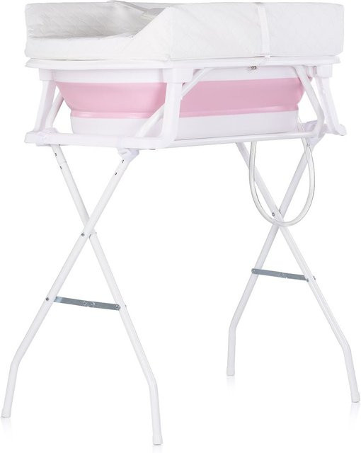 Chipolino Sonata 2 in 1 Babywanne und Wickeltisch mit Thermometer, faltbar, Rosa - Bild 1