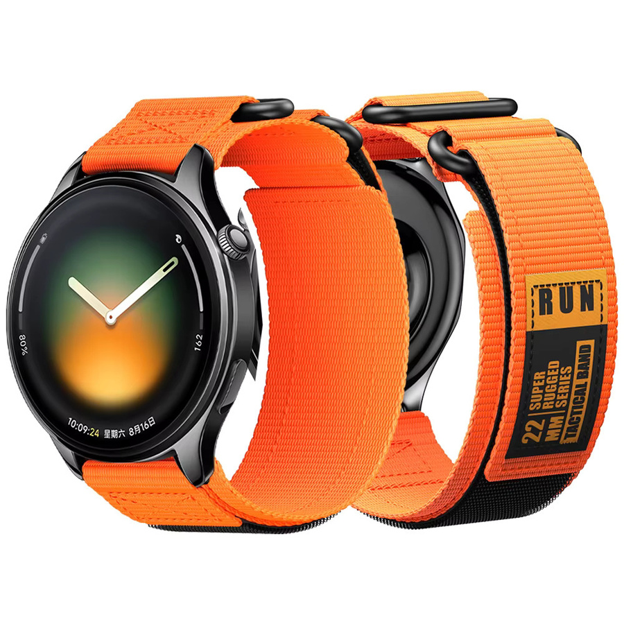 Xiaomi Uhrenarmband Nylon, Klettverschluss, 22 mm, orange, Unisex - Bild 4
