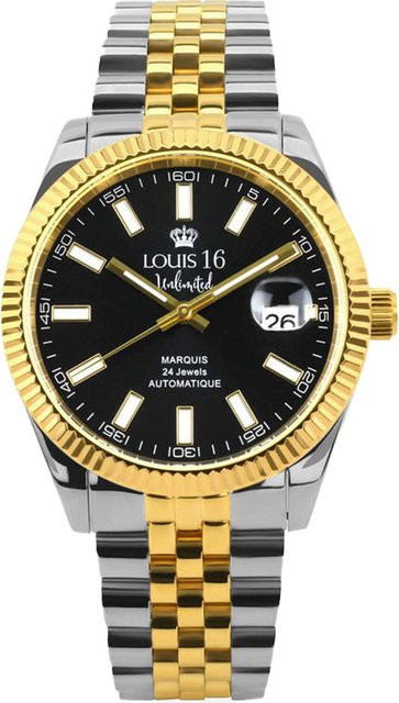 LOUIS XVI Herrenuhr Automatik, Edelstahl, 42 mm, Schwarz, 5 ATM - Bild 1