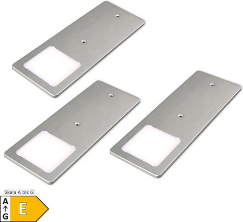 3er Set TooFlat LED Unterbauleuchten in Weiß mit warmweißem Licht aus Aluminium
