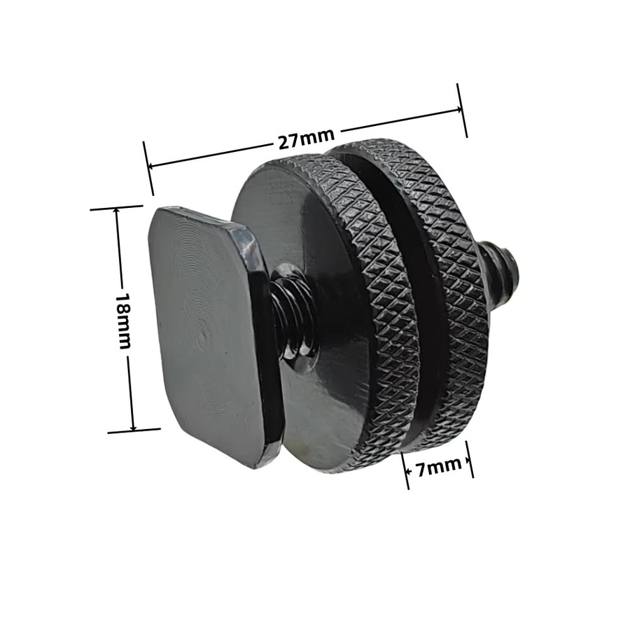 Dual Kamera Blitzschuh Adapter mit 1/4 Zoll und Heißschuh-Montage für Telefonhalterungen und Doppel-Schicht Zubehör, Schwarz - Bild 2