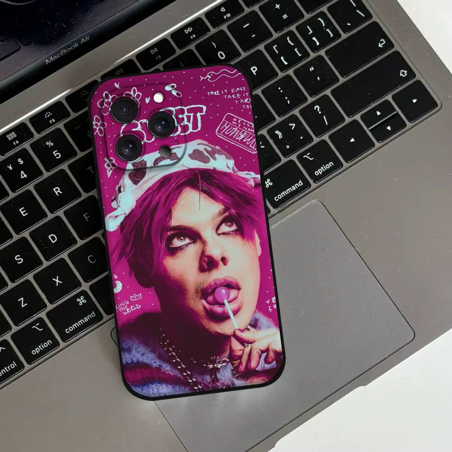 Mesuca Handyhülle im Yungblud Design für iPhone 11 bis iPhone 17 Pro Max, Schwarz/Mehrfarbig, Weiche Schutzhülle - Bild 4