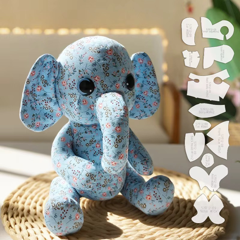 YOMDID Elefanten Nähvorlage, 12-teiliges Set, DIY Puppenherstellung - Bild 3
